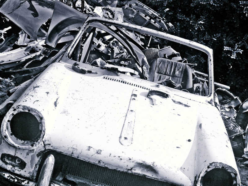 Triumph hearald in scrapyard